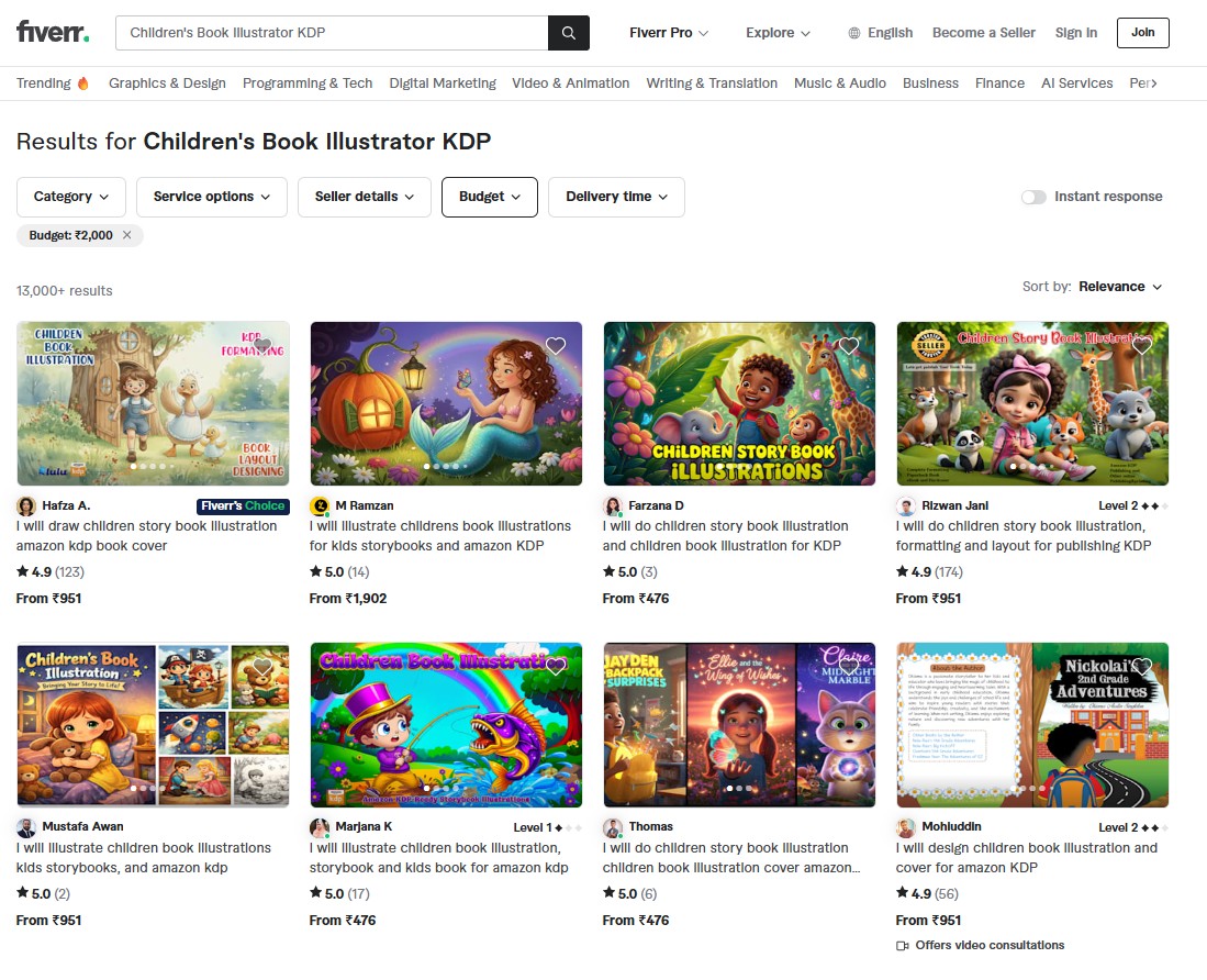 Fiverr Search Filter